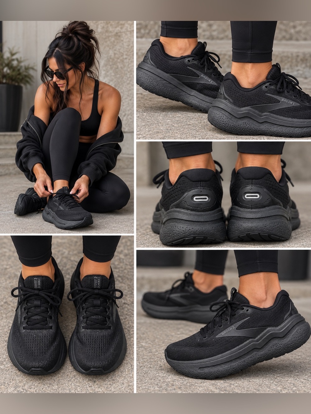 Brooks Ghost Max 2 Women’s Size 7 Black Running Walking Shoes Sneakers
